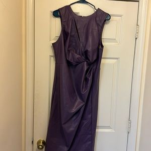 Draped Faux Leather Dress